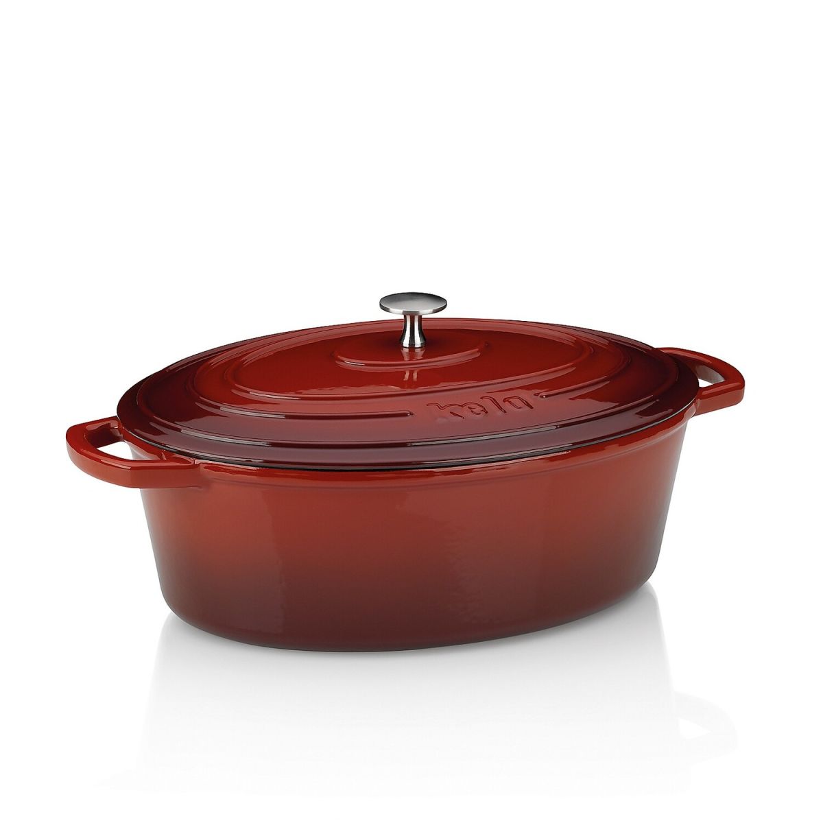 kela Bräter Calido Gusseisen Oval 6 l, 33x26x12 cm (LxBxH); rot; oval