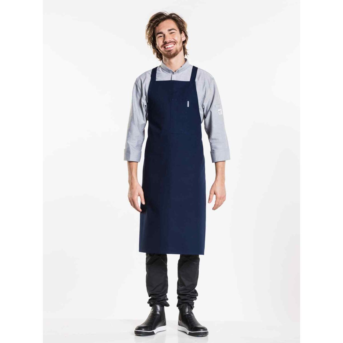 Chaud Devant Latzschürze Nordic Cross Blue W75 – L100; 100x75 cm (LxB); dunkelblau