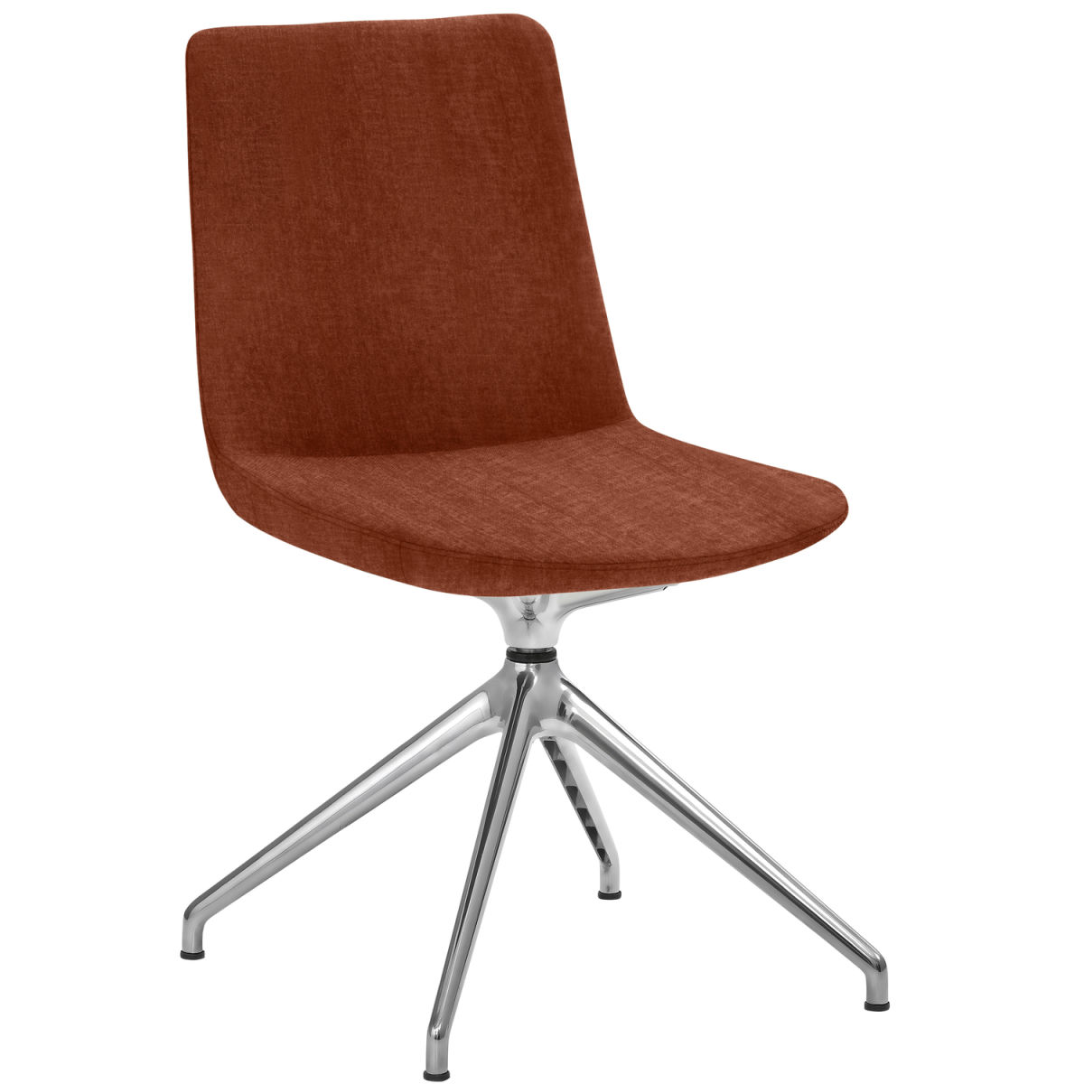 Mayer Sitzmöbel Freischwinger Stuhl Samt Stoff 48x55x88 cm (BxTxH); Sitz rostbraun, Gestell edelstahl