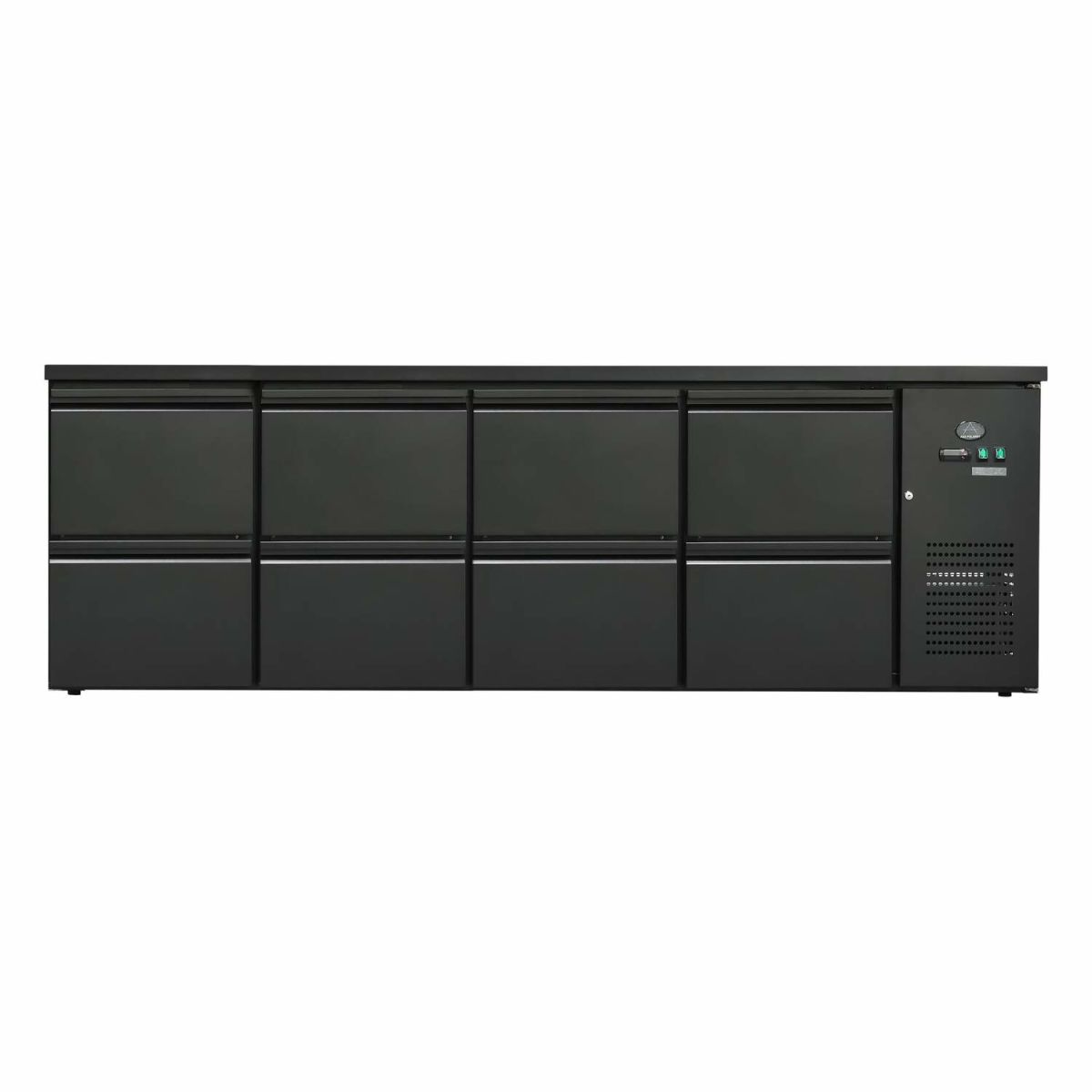 A&S Polarny Flaschenkühltisch 600 Liter, Schwarz; 600000 ml, 385000 ml, 254.5x84x52 cm (BxHxT); schwarz