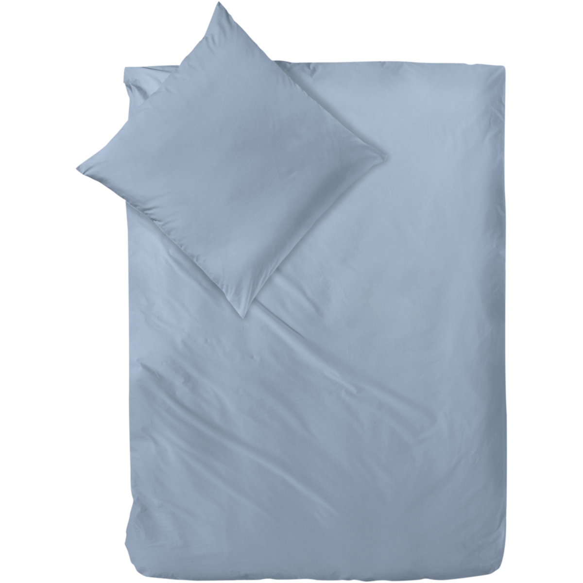 Decoper Decoper ® Mako-Satin Bettwäsche-Set aus 100% Baumwolle 155x220 cm (BxL), 80x80 cm (LxB); rauchblau