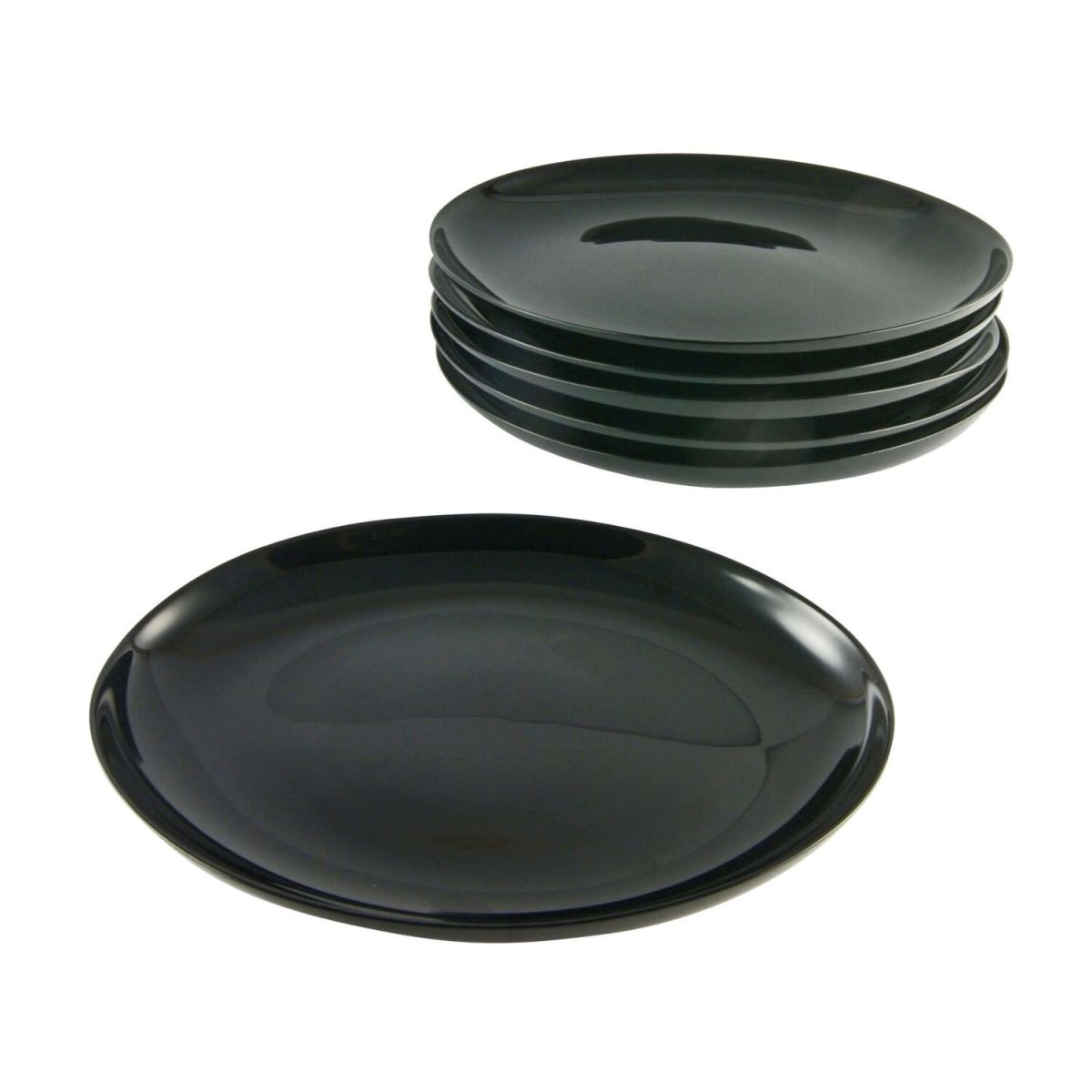 CreaTable Italien Party black - Barbecueteller 33 cm 6-tlg 33x3 cm (ØxH); schwarz; oval; 6 Stück / Pack