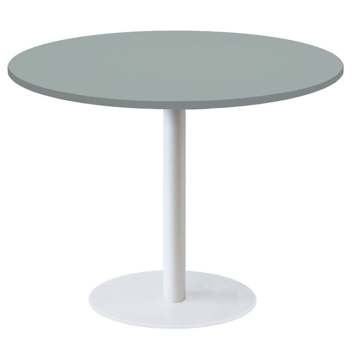 Tavolo Roma XL rotondo base bianco - laminato tinta unita RestooTab; 75x120 cm (HxØ); grigio; rotonda
