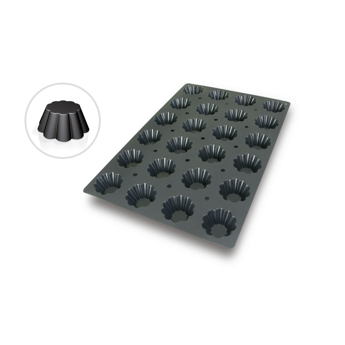Stampo in silicone per brioche Schneider; 84 ml, 60x40x7.9x3.5 cm (LxLxØxH); nero