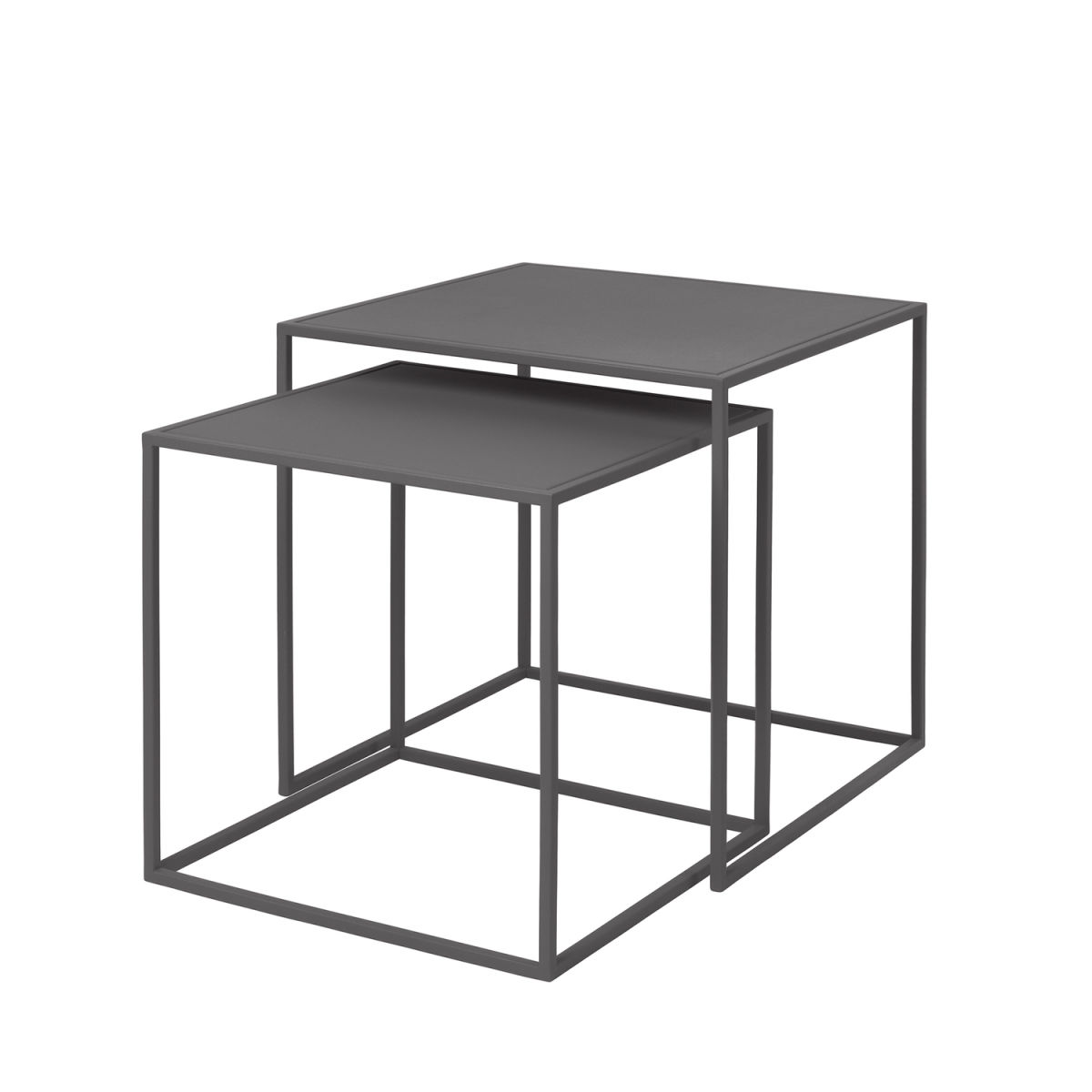 blomus Set 2 Beistelltische -FERA- 40x40x40 cm (LxBxH); dunkelgrau; rechteckig; 2 Stück / Pack