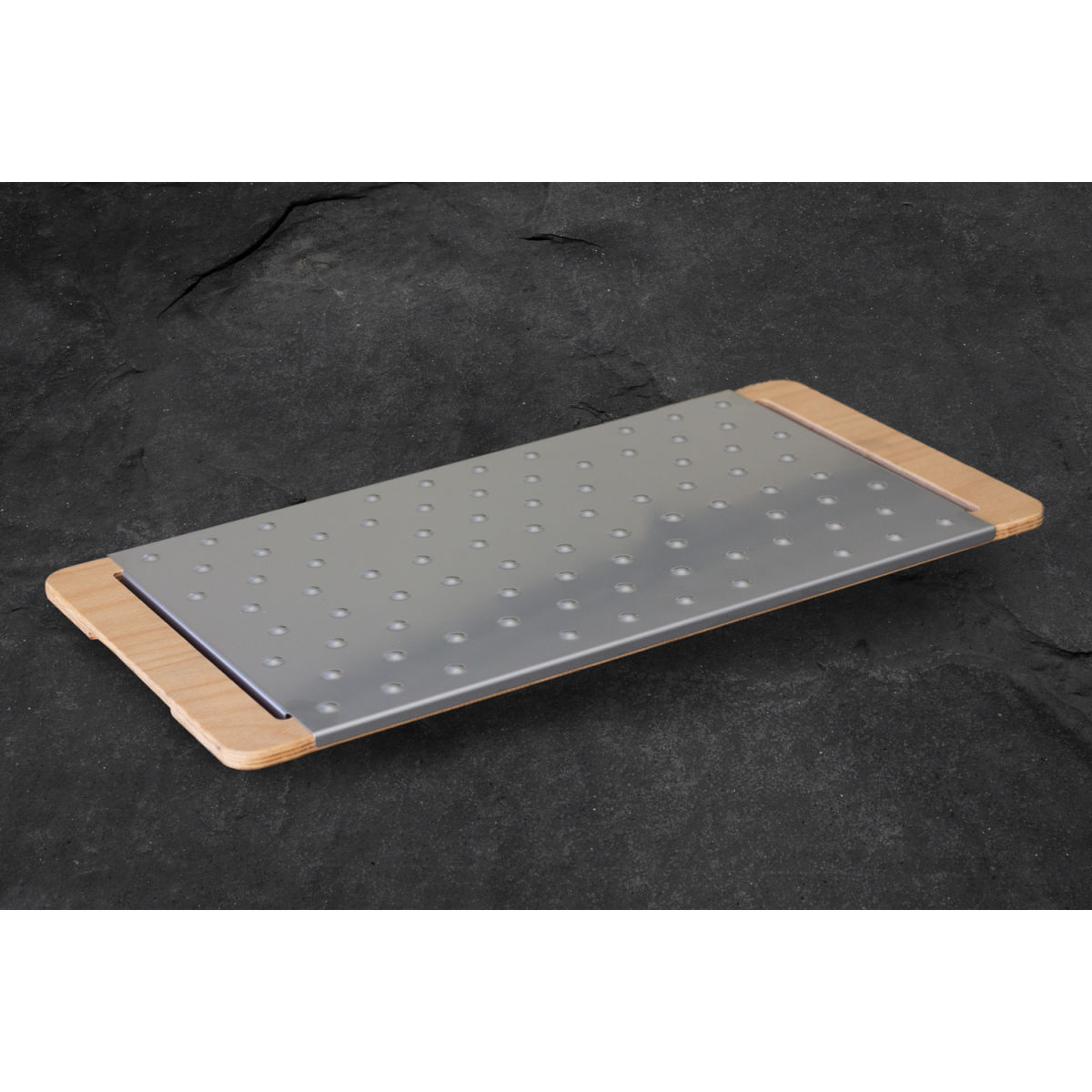 STIL CASA Stil casa, 4er-Set Schneidebretter für Pizzen und Focaccia, Holzständer, Edelstahlplatte 60x30x3 cm (LxBxH); mehrfarbig; 4 Stück / Pack