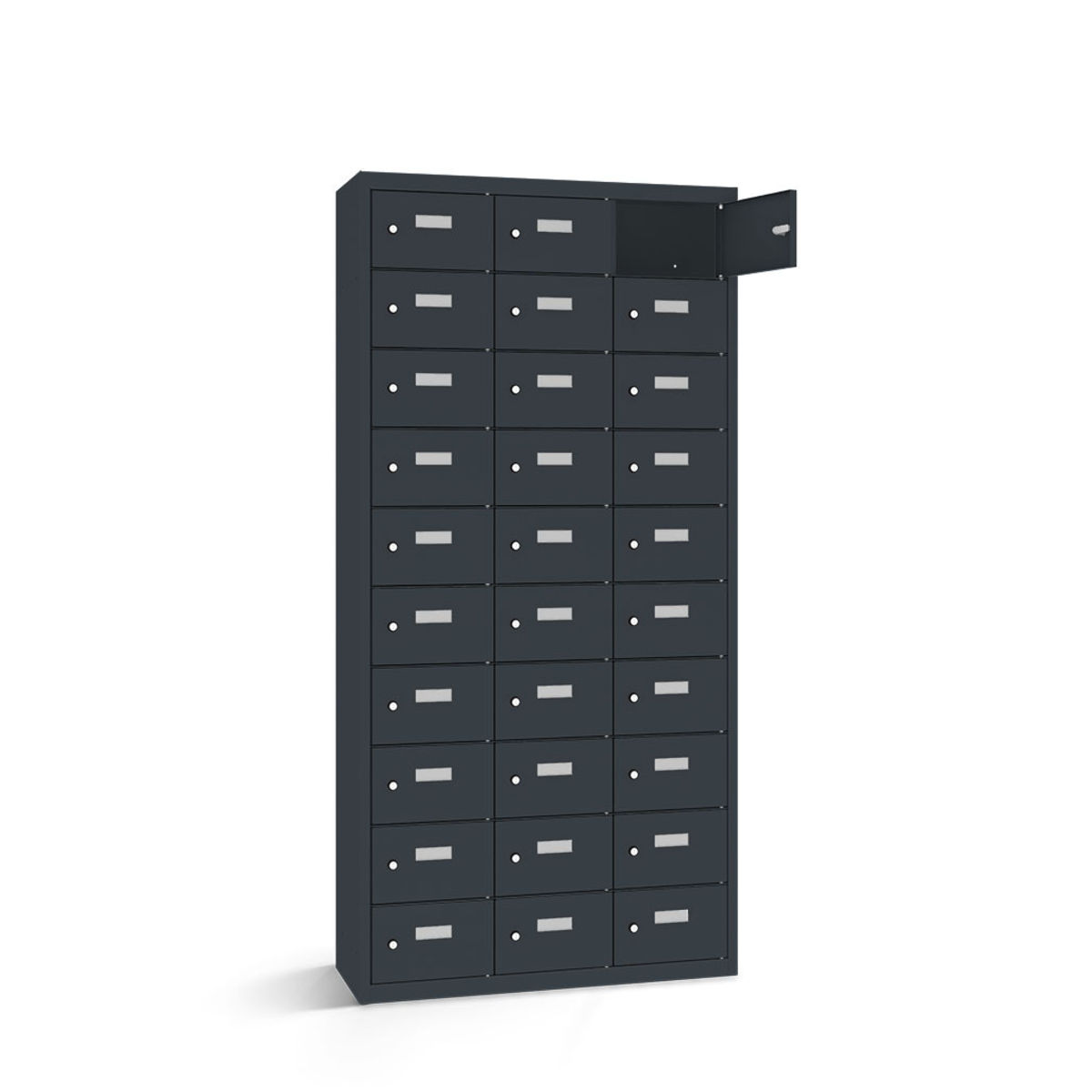 rotstahl Wertfachschrank 30 Fächer mit anthrazitgrauem Korpus 117.5x50x180 cm (BxTxH); anthrazit
