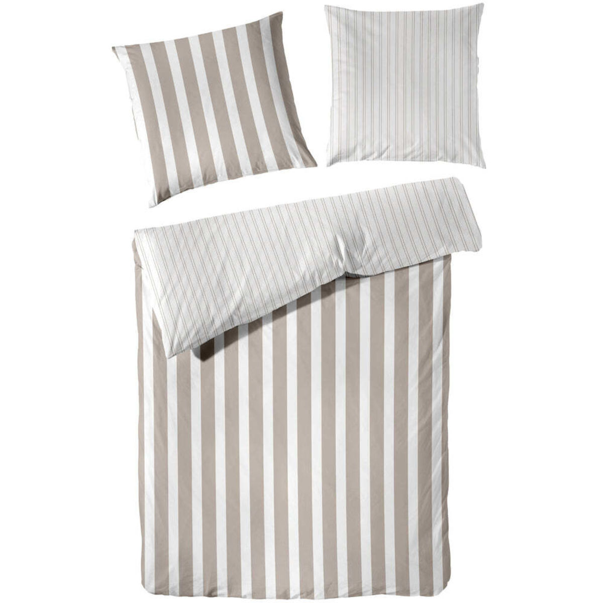 Decoper Perkal Bettwäsche Set; 200x200 cm (BxL), 80x80 cm (LxB); taupe