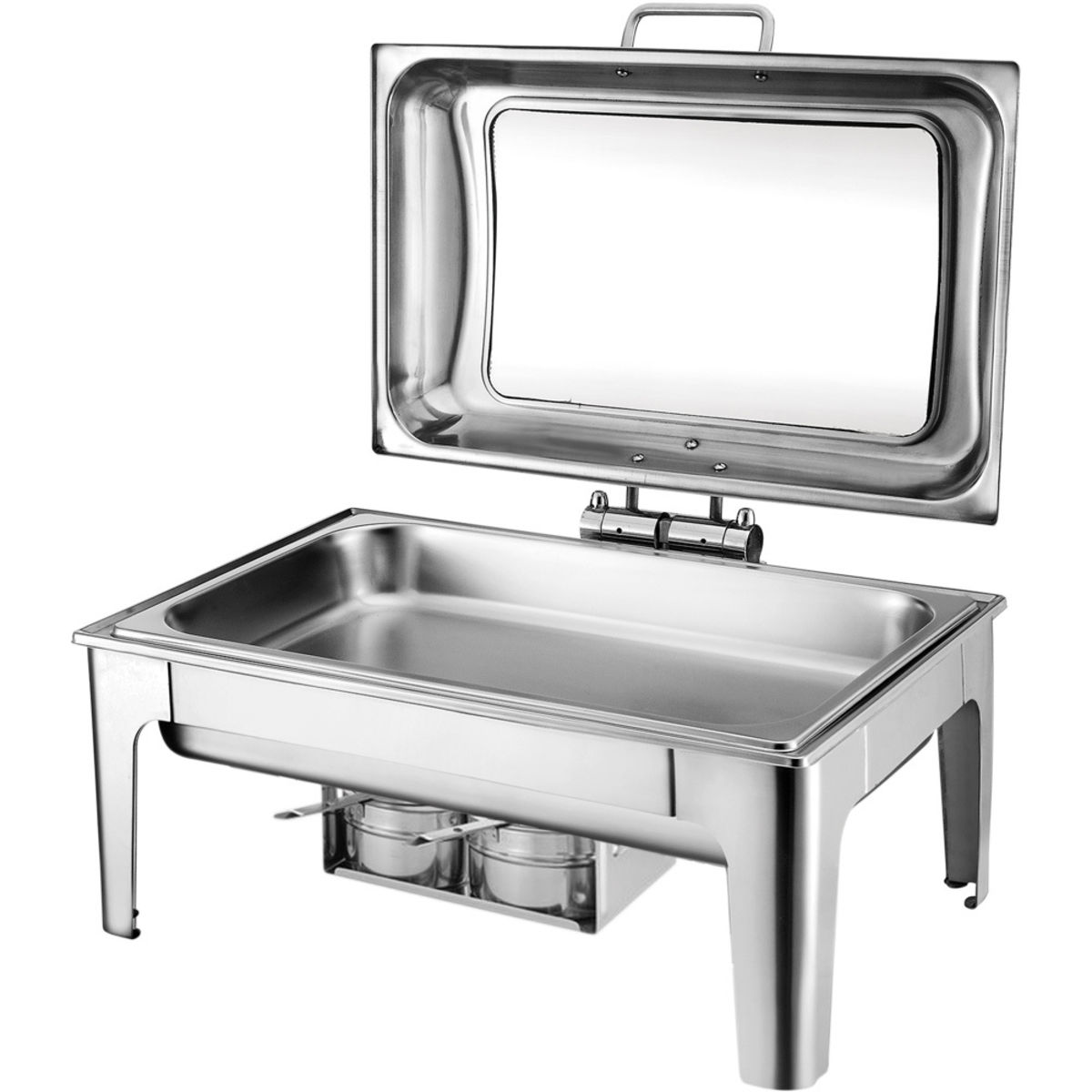 Stalgast Chafing Dish mit Glasdeckel GN 1/1 0.0112 l, 57.5x48x29.5 cm (BxTxH); silber; rechteckig