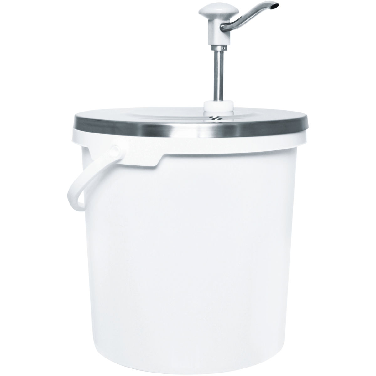 Schneider Druckknopf Dosierspender Edelstahl 10000 ml, 26.5x39 cm (ØxH); weiß/edelstahl