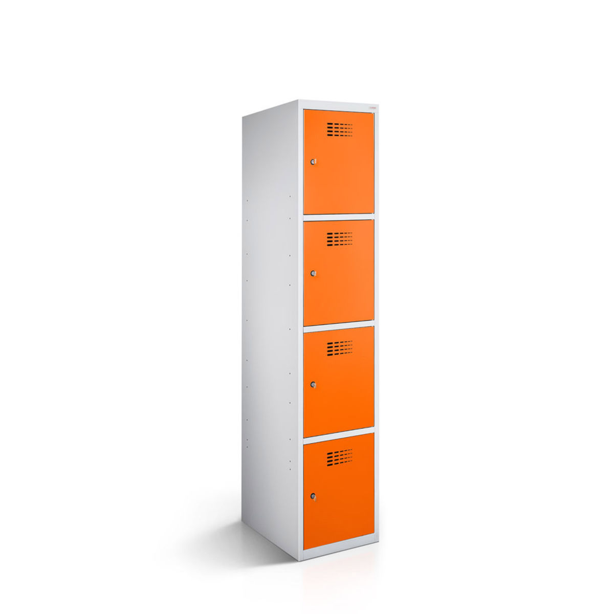 rotstahl Fächerschrank 4 Fächer mit lichtgrauem Korpus 40x50x180 cm (BxTxH); orange