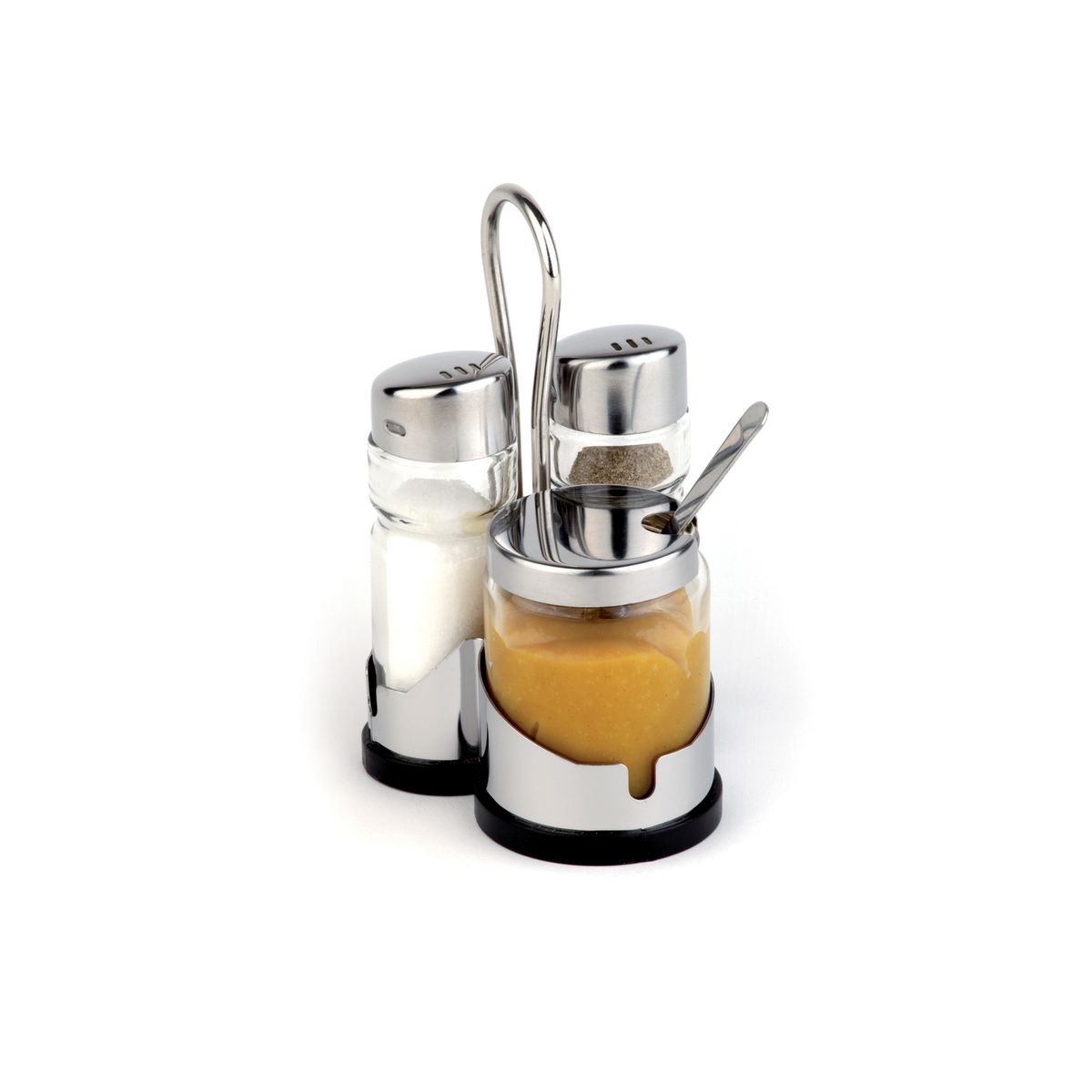 APS Menage EASY, 3- teilig 8x13 cm (BxH); silber/transparent