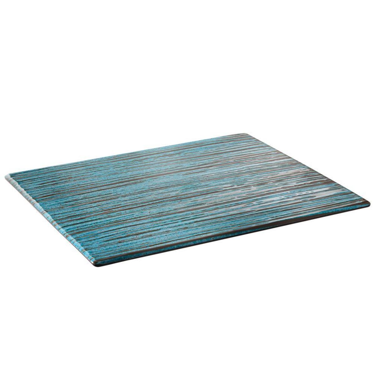 APS GN 1/2 Tablett -CANCUN- , 32,5 x 26,5 cm, H: 1,5 cm , Melamin , innen: Dekor, türkis / braun , außen: braun , mit Antirutschfüßchen ,; 32.5x26.5x1.5 cm (LxBxH); türkis/braun; rechteckig