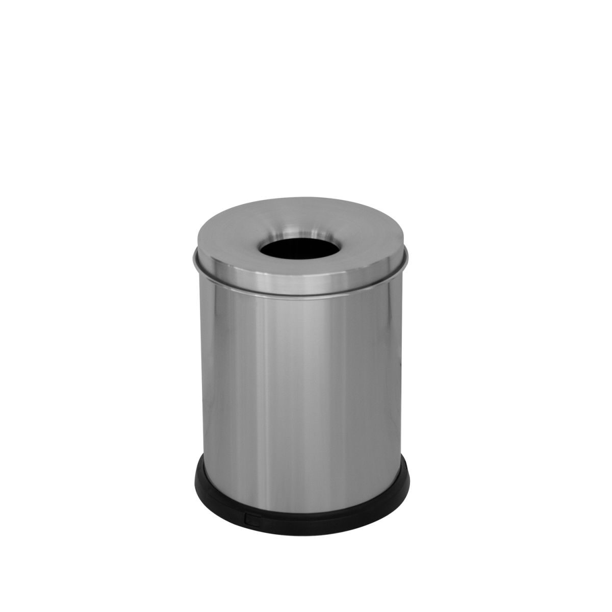 STIL CASA Stil Casa selbstlöschender Abfalleimer, Edelstahl, bodenschonender Kunststoffbodenrand, satiniert. 15 l, 27.7x27.7x25x34 cm (LxBxØxH); silber