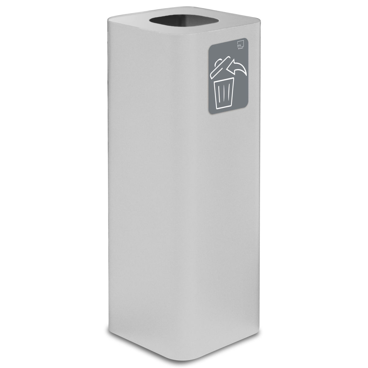 STIL CASA Stil Casa PURE Abfallsammelbehälter, Stahl lackiert 60 l, 31.2x31.2x82.5 cm (LxBxH); weiß; rechteckig