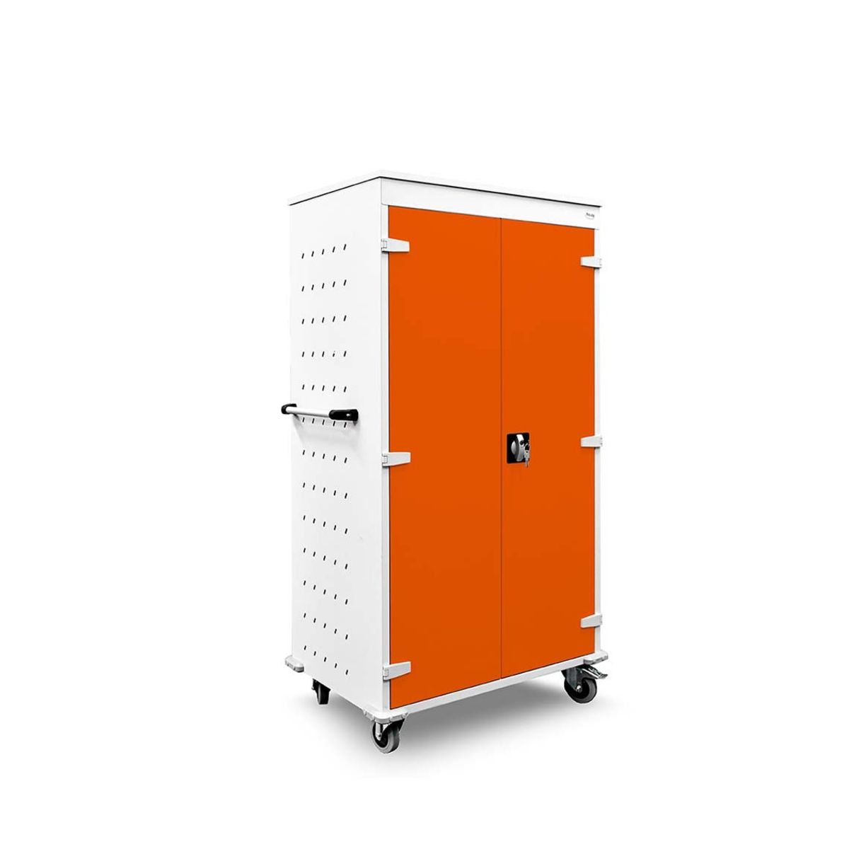 rotstahl Laptopwagen 26 Fächer mit lichtgrauem Korpus 92x154 cm (BxH); orange