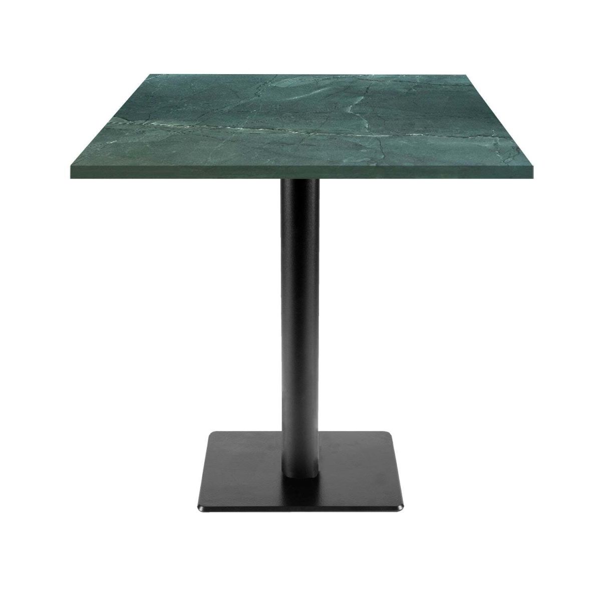 Tavolo Milano-T quadrato - laminato pietra RestooTab; 70x70x75 cm (LxLxH); verde scuro/marmorizzato; quadrata