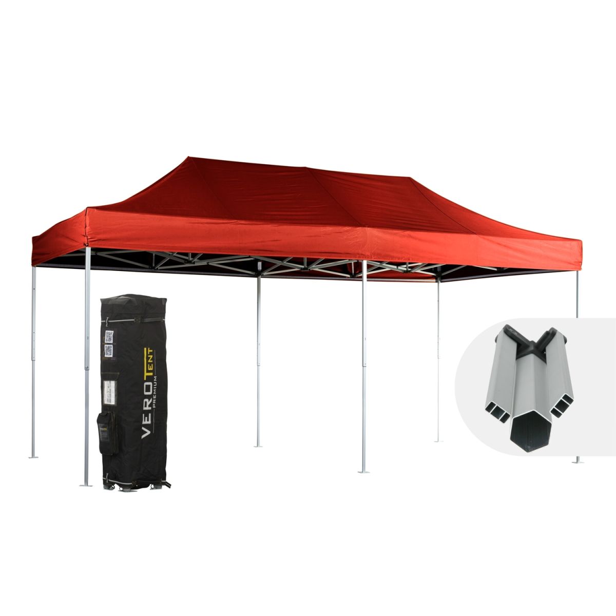 VeroTENT VeroTENT Faltpavillon 3x6m Starter mit Dach 300x600x330 cm (LxBxH); rot