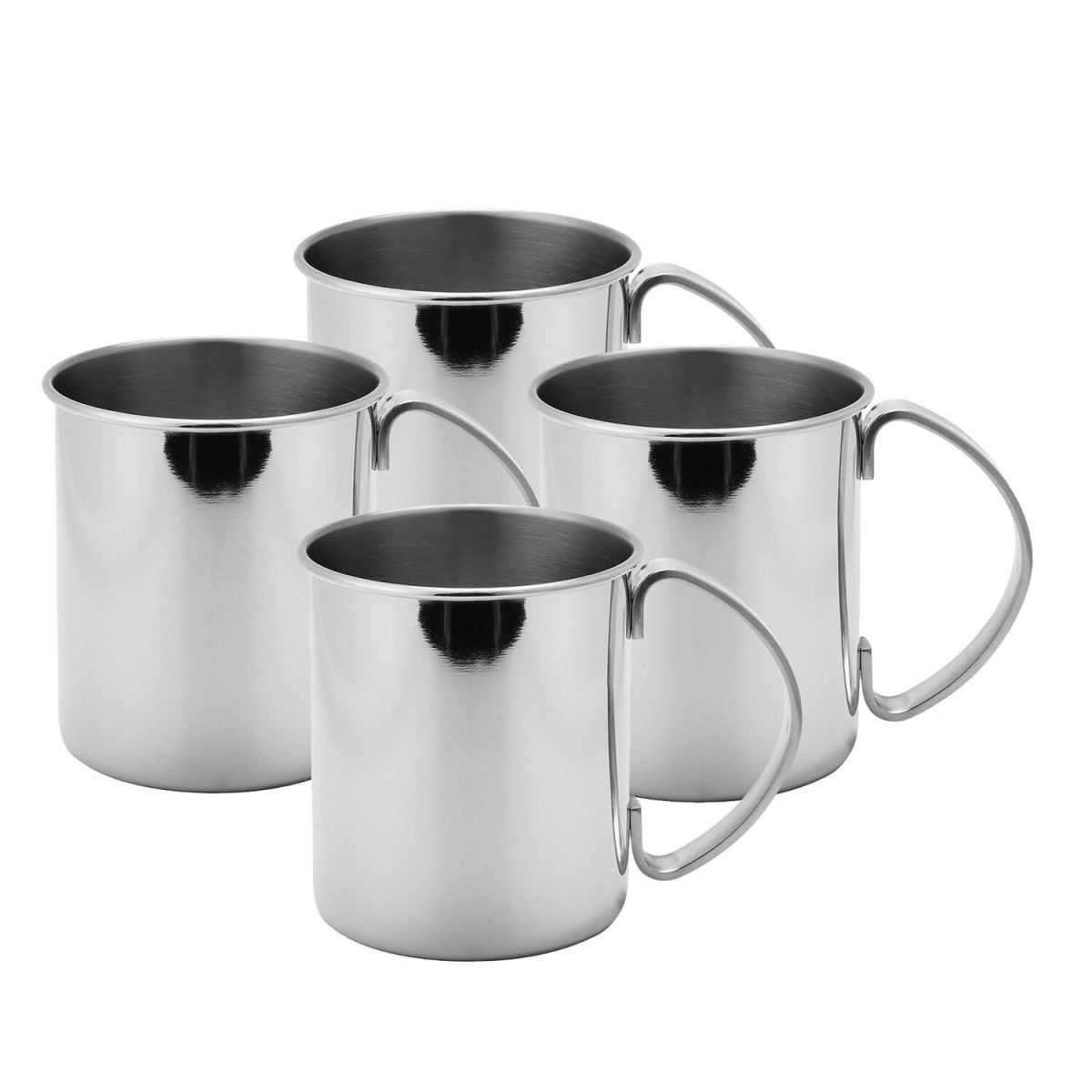 ECHTWERK Kupferbecher Edelstahl 1000 ml, 12x12 cm (ØxH); silber; 4 Stück / Pack