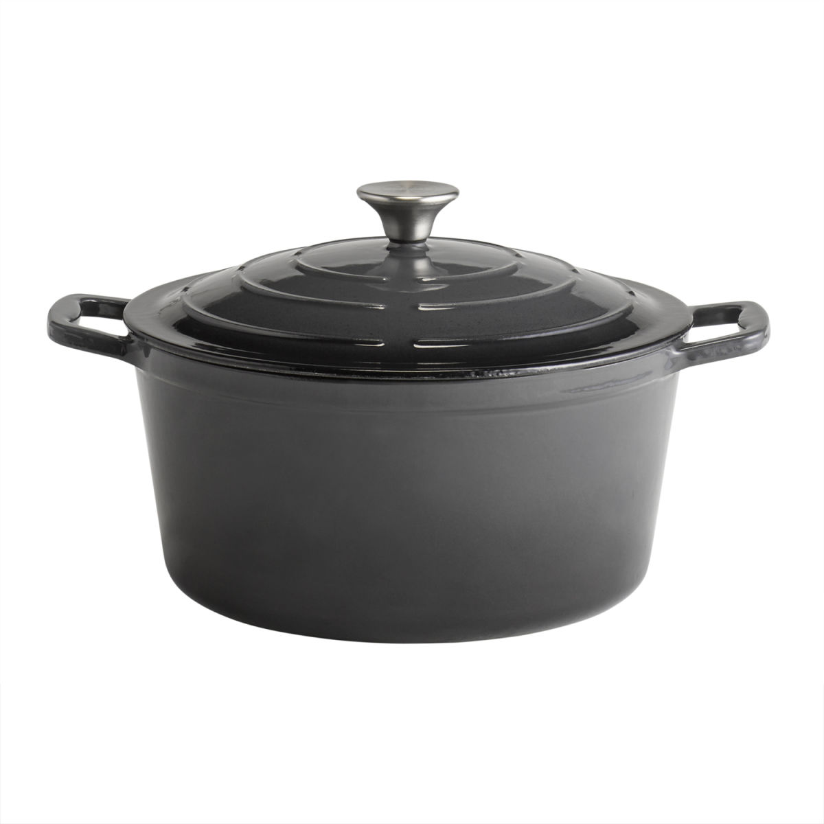 APS Kochtopf mit Deckel 5 STARS, Gusseisen; 6000 ml, 28x28x13 cm (LxBxH); anthrazit