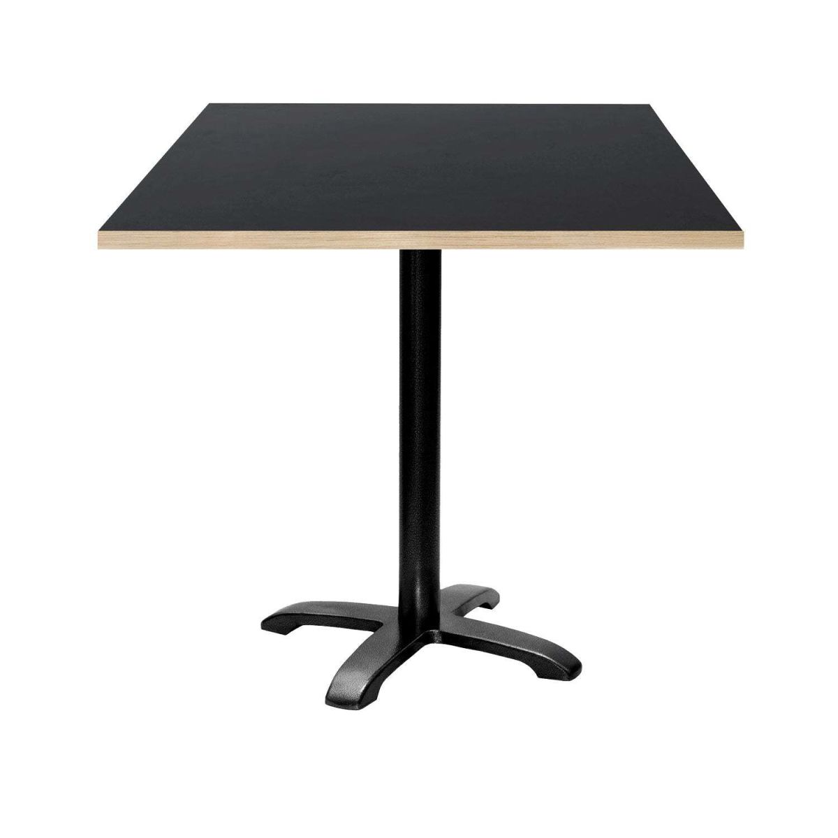 RestooTab Tisch Bazila quadratisch - Dekor Uni 70x70x74 cm (LxBxH); Platte schwarz, Gestell schwarz; quadratisch