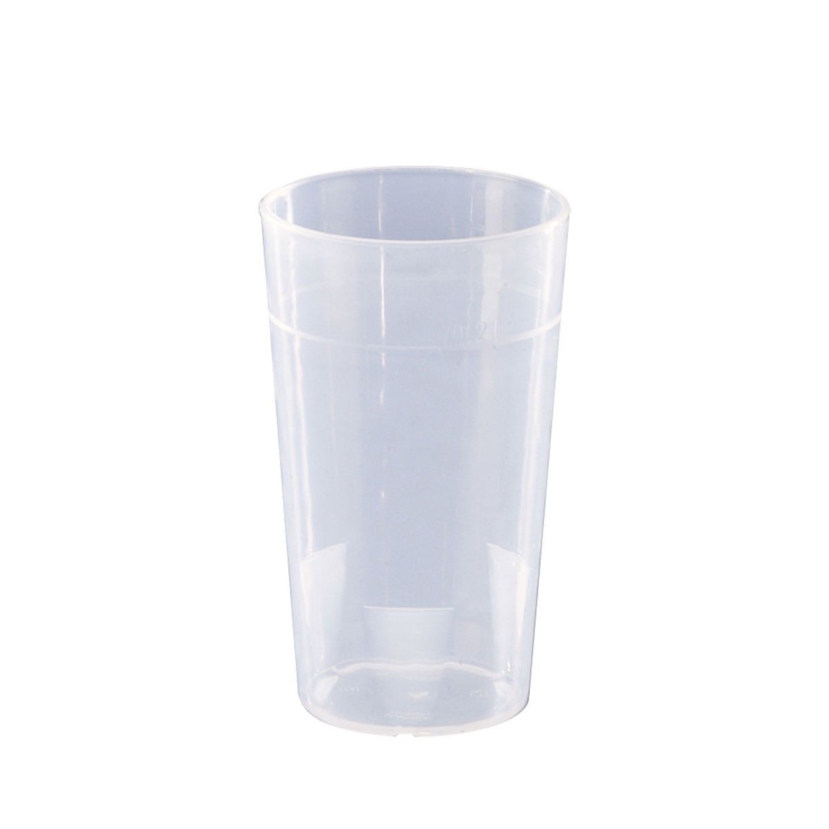 WACA Trinkbecher Polypropylen 200 ml, 6.5x11.4 cm (ØxH); transparent; 0.2 l Eichstrich, 50 Stück / Pack