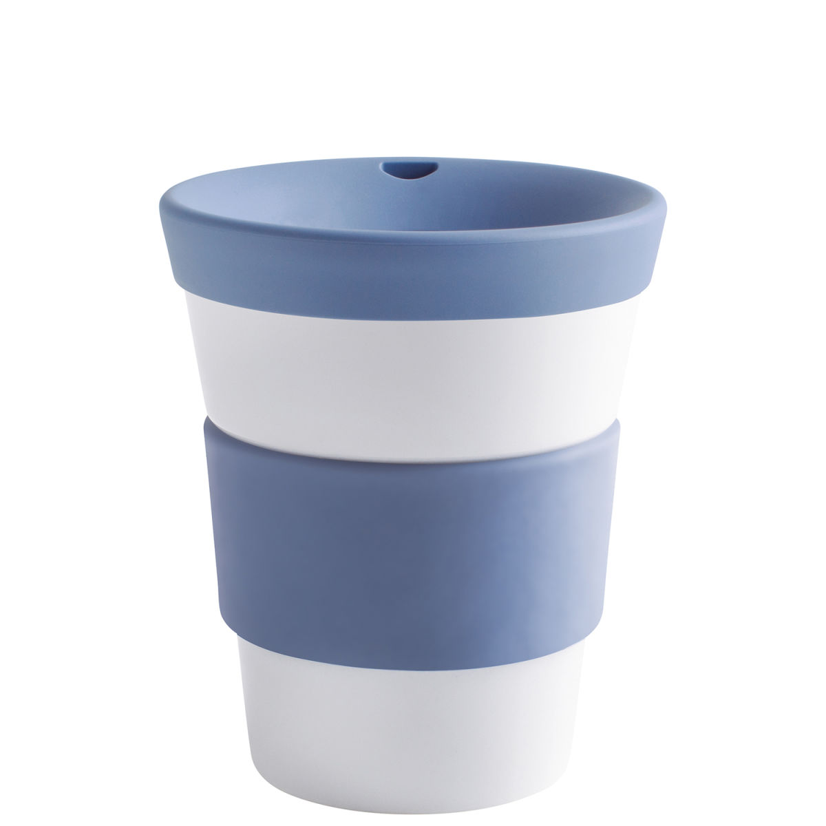 Kahla Becher + Trinkdeckel + Banderole cupit 420 ml, 11.4 cm (H); rauchblau; rund