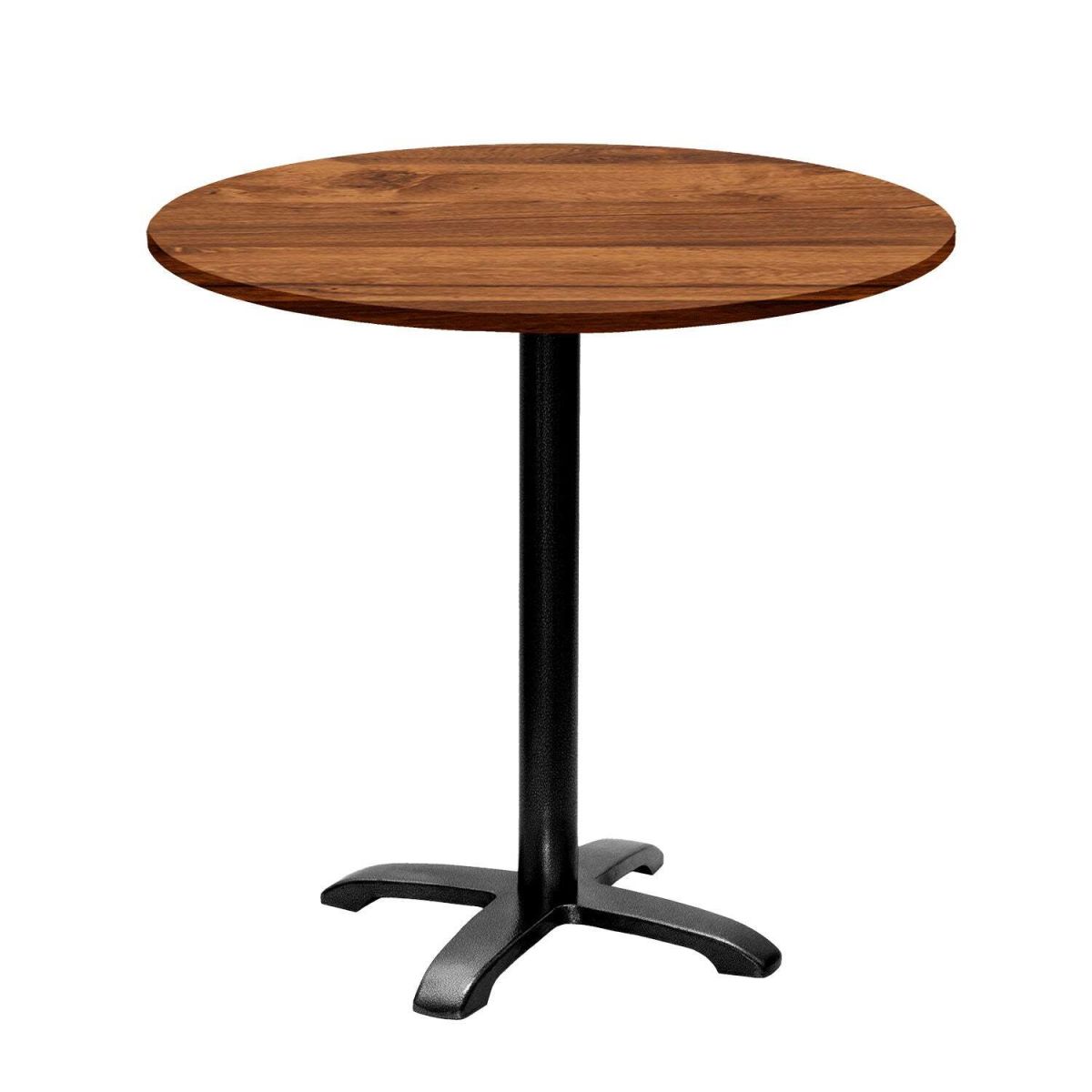 RestooTab Tisch Bazila rund - Dekor Holz 74x80 cm (HxØ); Platte eiche wenge, Gestell schwarz; rund
