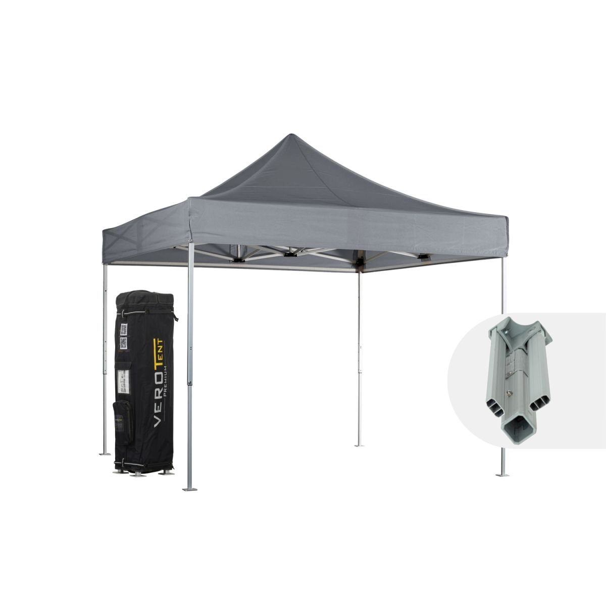 VeroTENT VeroTENT Faltpavillon 3x3m Classic mit Dach 300x300x330 cm (LxBxH); grau