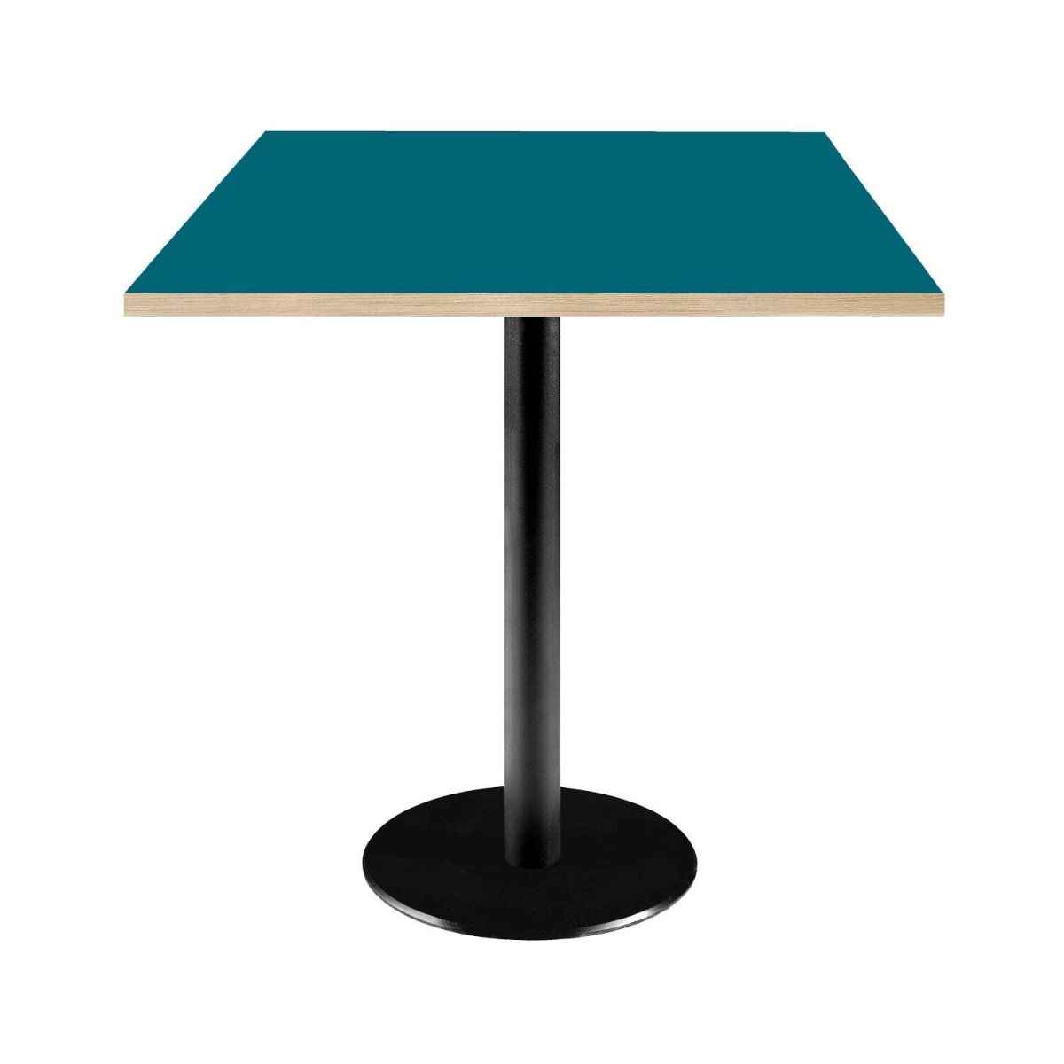 RestooTab Tisch Rome quadratisch - Dekor Uni 70x70x75 cm (LxBxH); Platte blau, Gestell schwarz; quadratisch