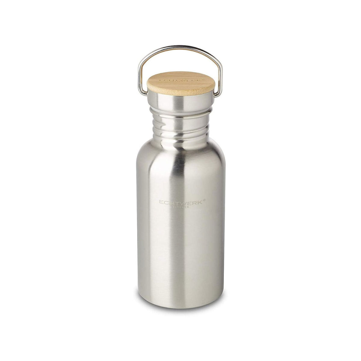 ECHTWERK Isolierflasche Bambus 0.5 l, 19x8x19 cm (LxBxH); silber; zylinderförmig
