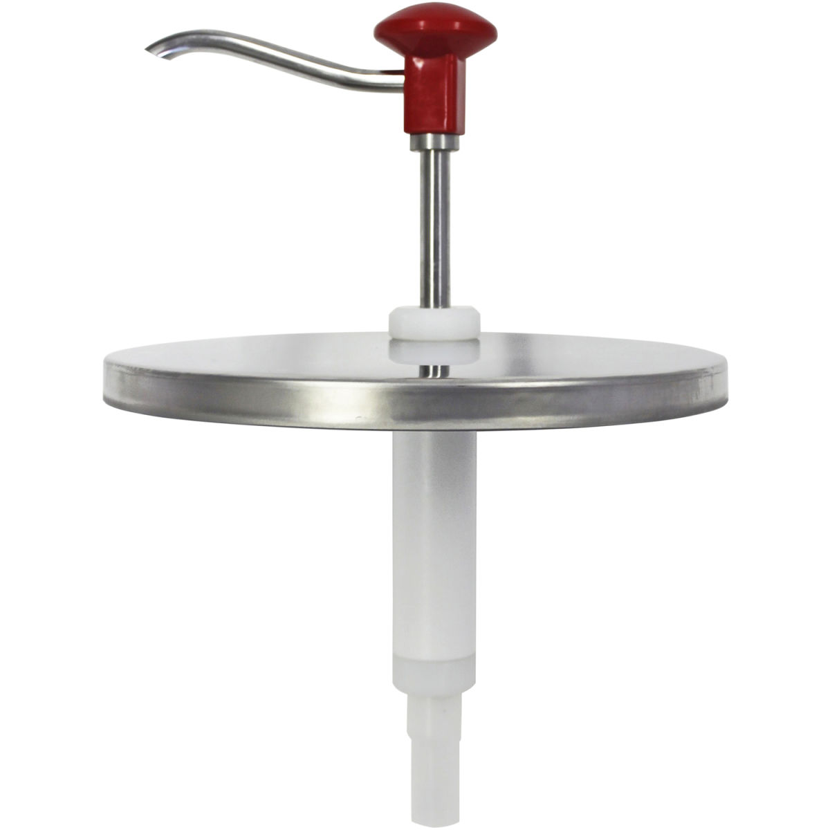 Schneider Druckknopf Dosierspender 5000 ml, 22.5x33 cm (ØxH); rot/edelstahl/weiß