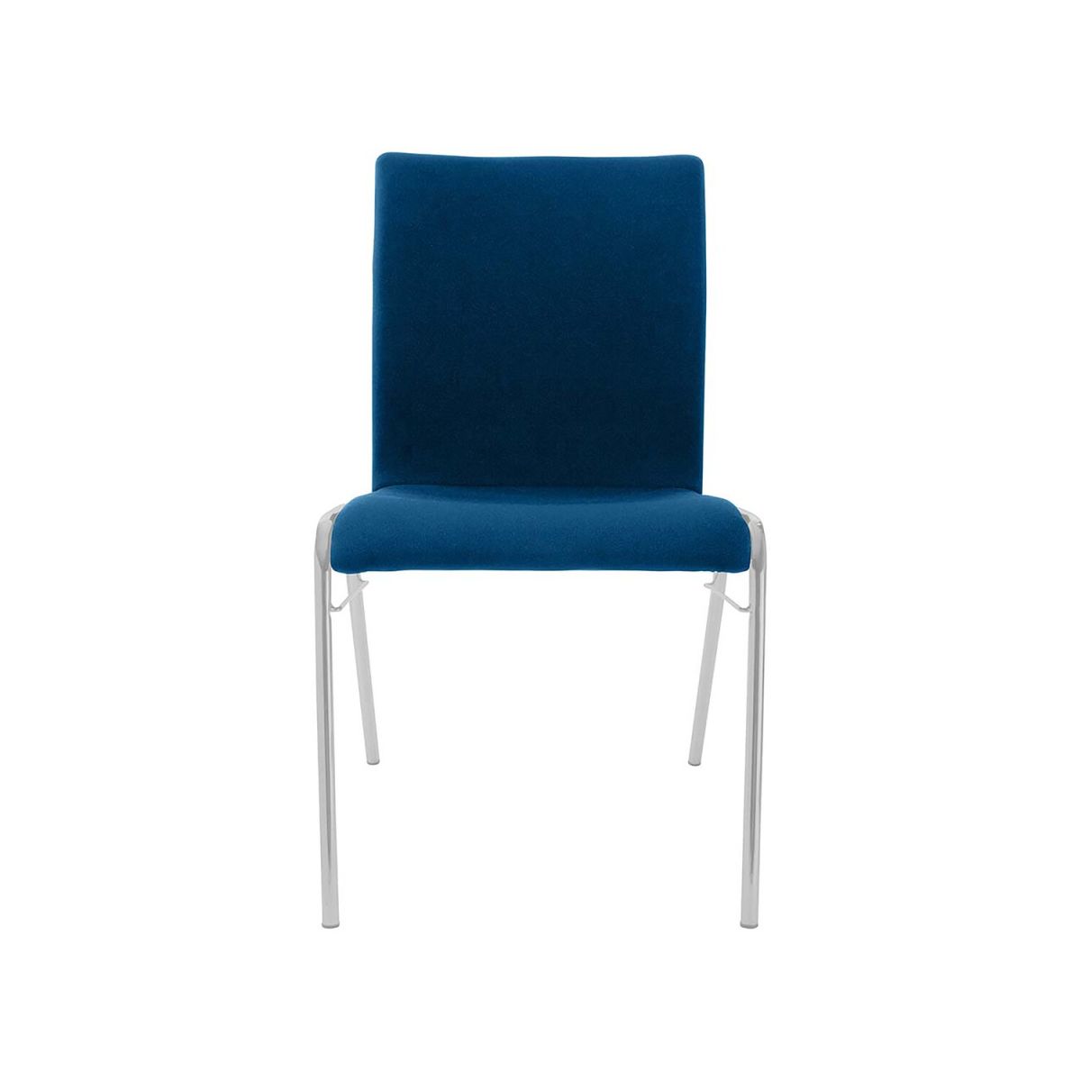 BMV Besucherstuhl 'A45' Buche, Gestell silber, Steg, Vollpolster 50x86x54 cm (BxTxH); Sitz blau, Gestell silber