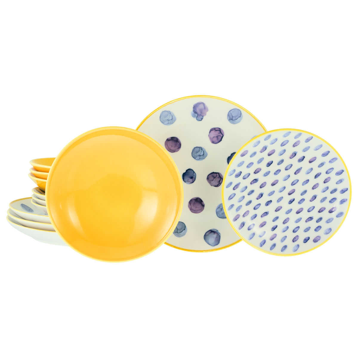 Maisie colorato - set di piatti 12 pz CreaTable; multicolore