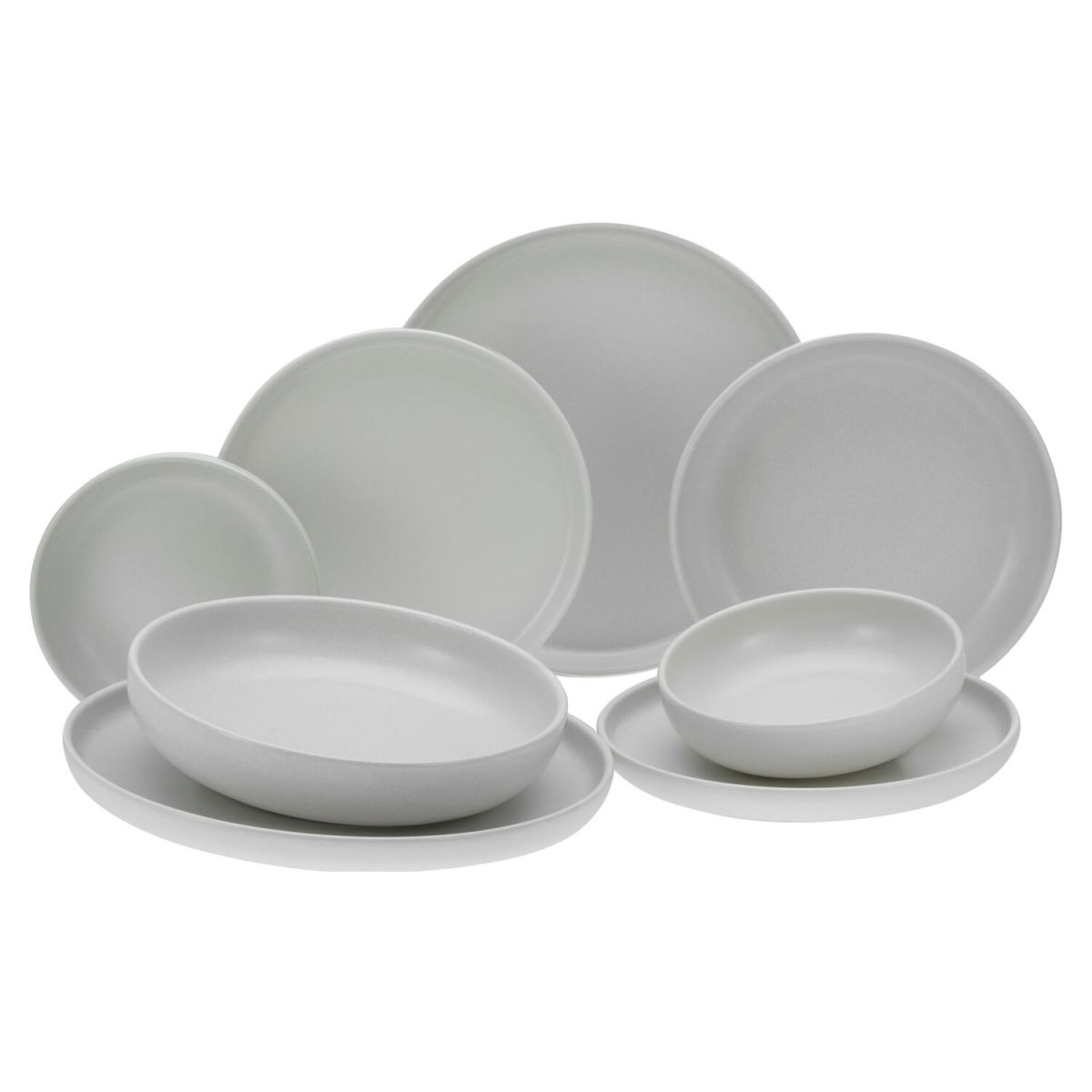 CreaTable Uno Rusty Rose / Black - Tellerset 8-tlg weiß