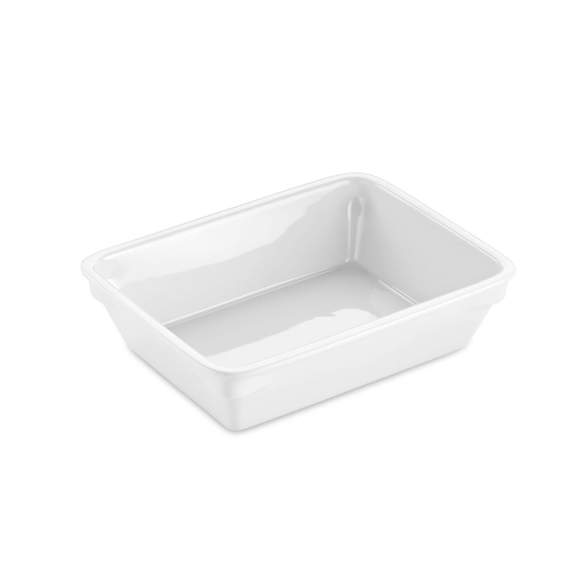 thermohauser Schale o.Einteilung, großes Volumen, Premium-Porzellan 1200 ml, 23.5x17.5x6 cm (LxBxH); weiß
