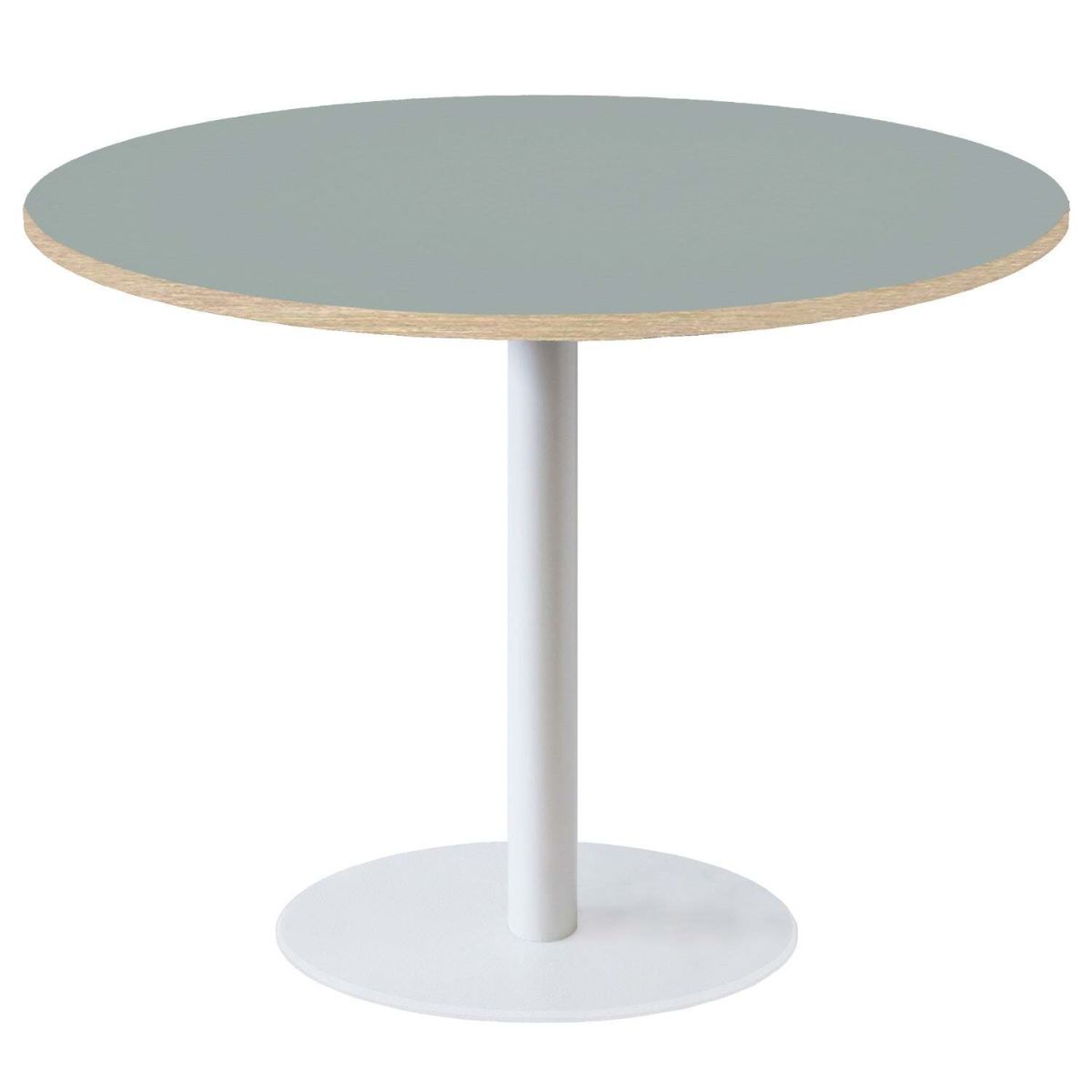 Tavolo Roma XL rotondo base bianco - laminato tinta unita RestooTab; 75x120 cm (HxØ); grigio/marrone; rotonda