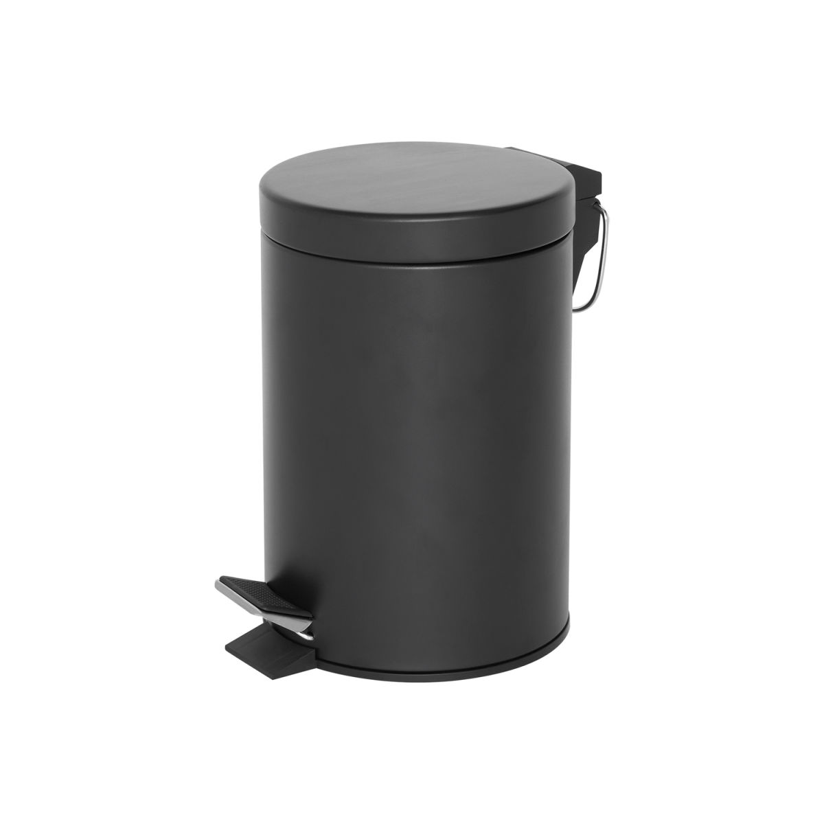 Cestino a pedale Croft / BIN003) in acciaio lucido, 3L CORBY; 23x17x25.5x23 cm (LxLxHxP); nero