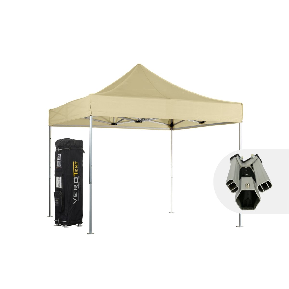VeroTENT VeroTENT Faltpavillon 3x3m Luxea mit Dach 300x300x330 cm (LxBxH); beige