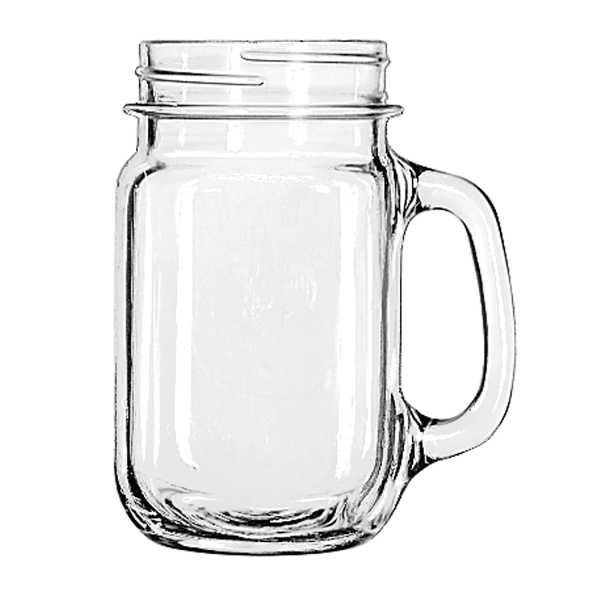 Libbey Trinkglas DRINKING JARS mit Griff; 480 ml, 6.5x13.5 cm (ØxH); transparent; 12 Stück / Pack