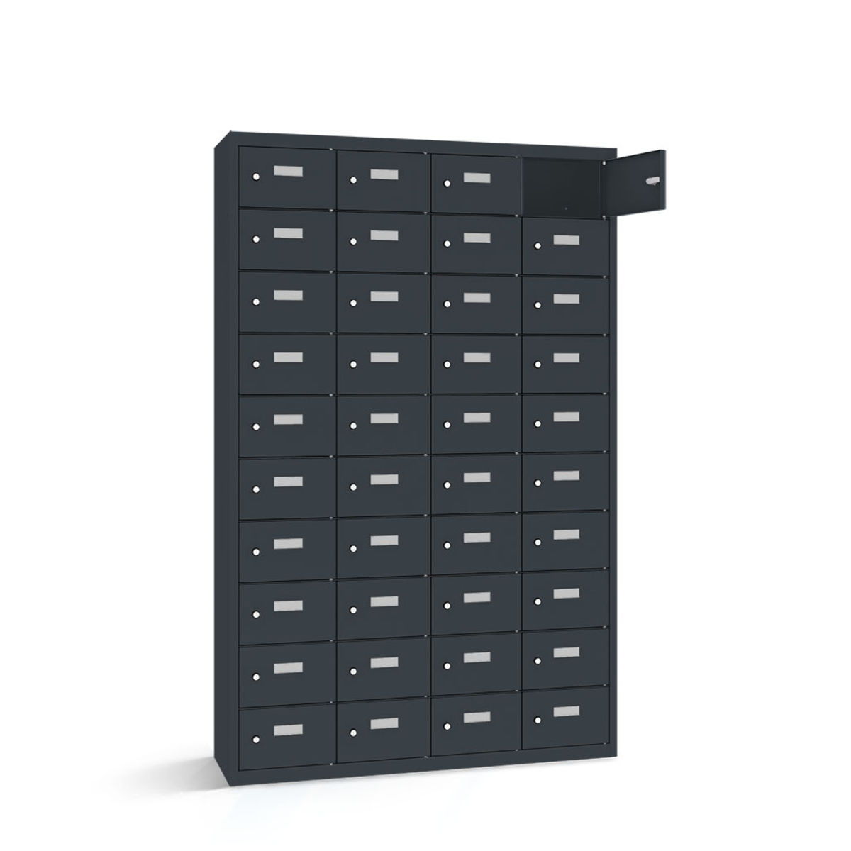rotstahl Wertfachschrank 40 Fächer mit anthrazitgrauem Korpus 115x50x180 cm (BxTxH); anthrazit