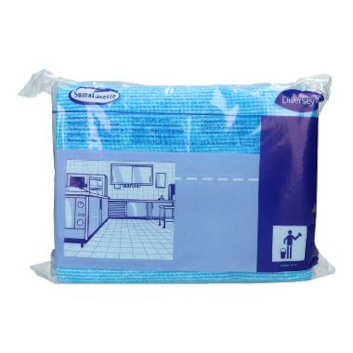 Diversey Suma Lavette - Küchenhygienetuch mit Keimstopp, Hitzebeständiges Wisch- und Spültuch mit Keimstopp, 51 x 36 cm 40x30 cm (LxB); blau; 6 Stück / Pack