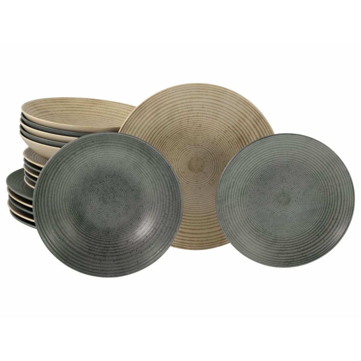 Catania mix - Set di piatti da 18 pezzi CreaTable; multicolore
