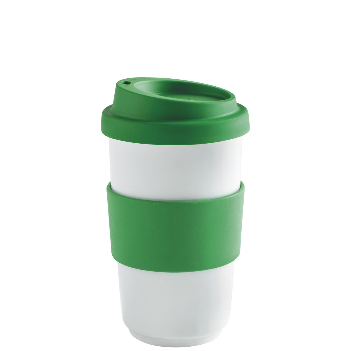 Kahla Becher + Trinkdeckel + Banderole fillit 400 ml, 8x13 cm (ØxH); grün; rund