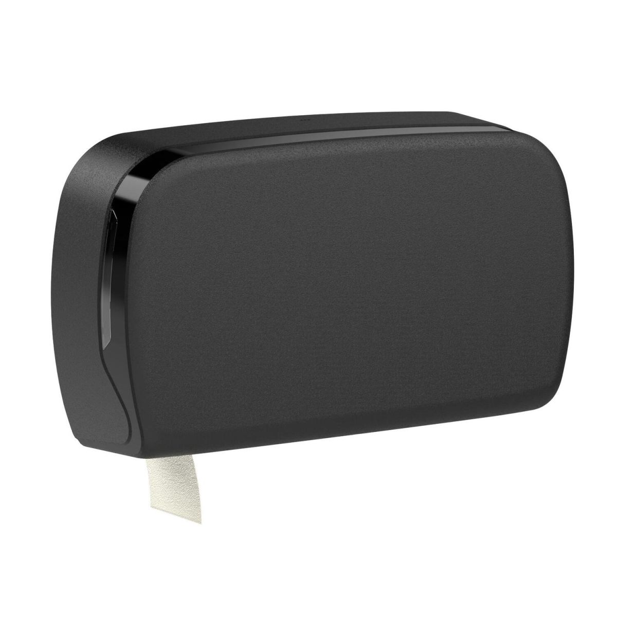 Plock Maxi Jumbo Toilettenpapierspender, für 2 Rollen, schwarz matt, für Rollen bis Ø24 cm 51x28.8x12.6 cm (BxHxT); schwarz