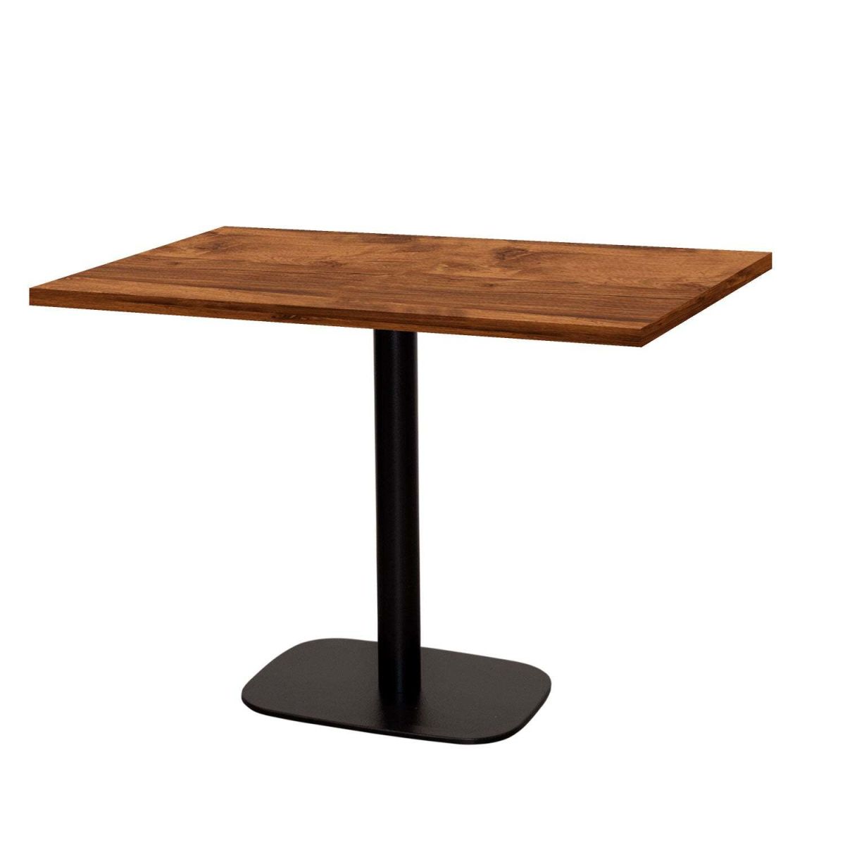 RestooTab Tisch Round rechteckig - Dekor Stein & Holz 120x70x75 cm (LxBxH); Platte eiche wenge, Gestell schwarz; rechteckig