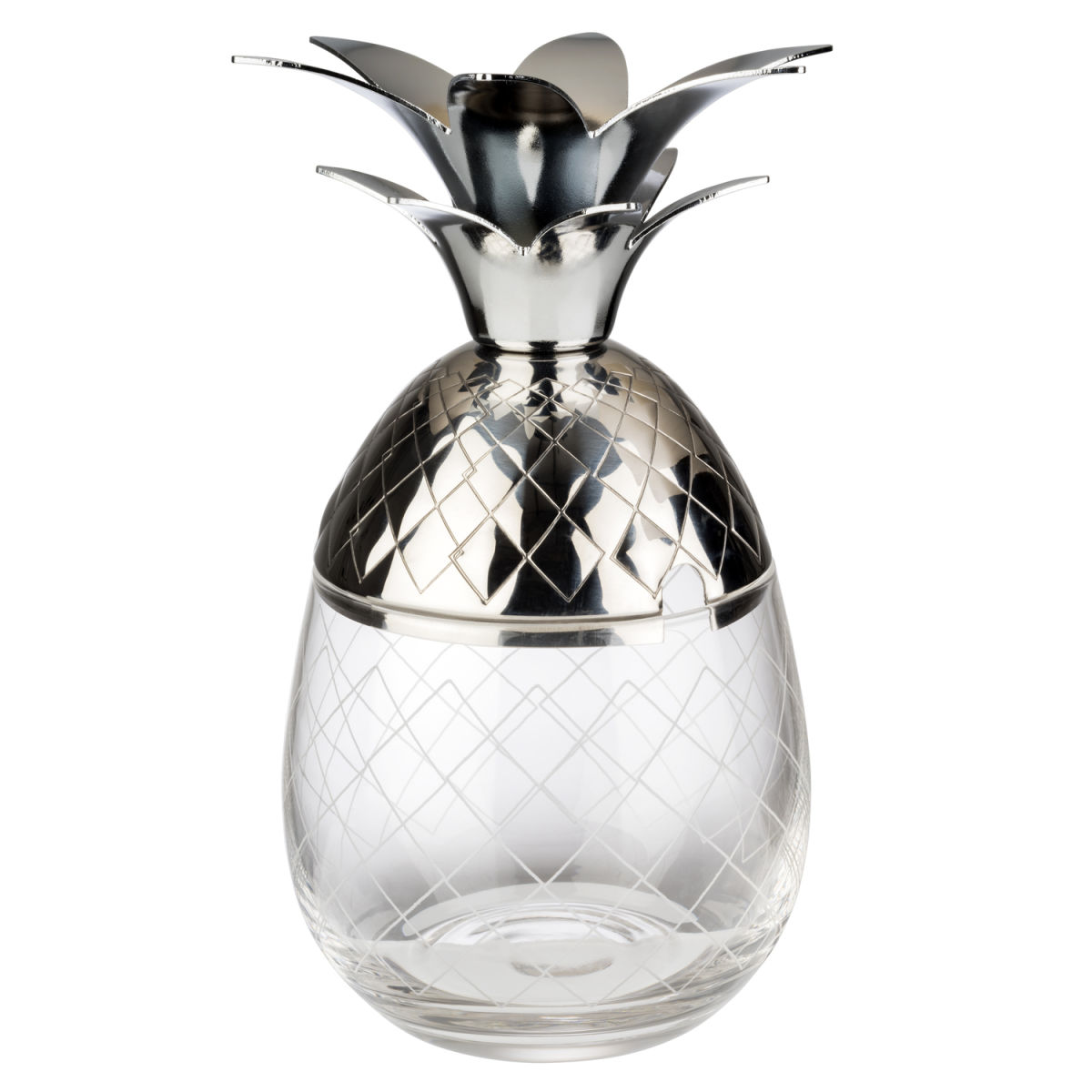 APS Becher PINEAPPLE, Edelstahl; 350 ml, 8.5x17.5 cm (ØxH); edelstahl/transparent