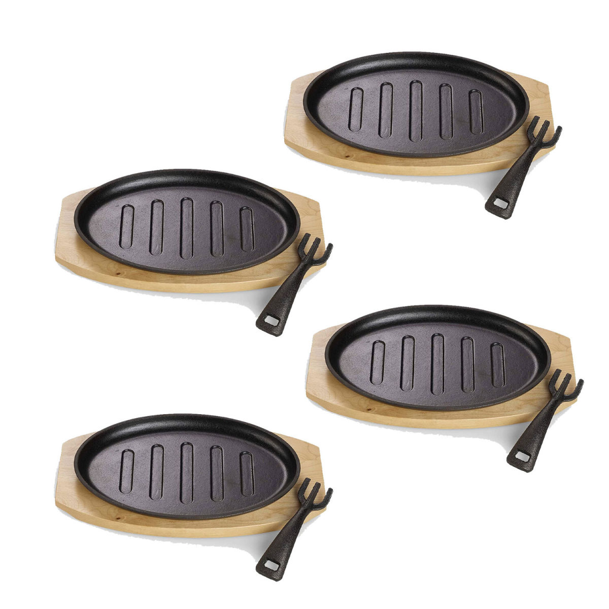 ECHTWERK Servierpfanne 4er-Set 28x18x2 cm (LxBxH); schwarz; oval