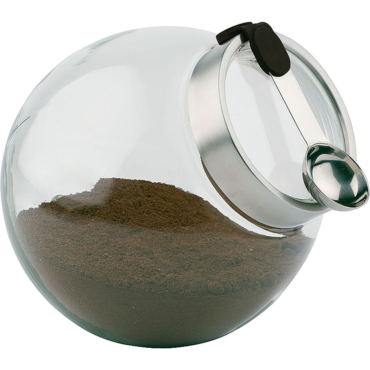APS Vorratsglas mit Schraubdeckel, inkl. Löffel; 3000 ml, 17x12.5x18x20 cm (LxBxHxØ); silber/transparent; rund