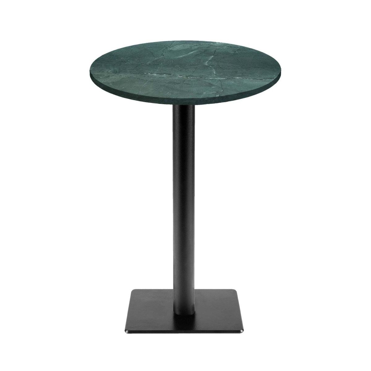 Tavolo alto Milano-T rotondo - laminato pietra RestooTab; 113x60 cm (HxØ); verde scuro/marmorizzato; rotonda